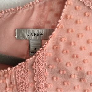 J.Crew Lace-Trim Swiss-Dot Top Silk Misty Rose 2